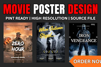 design a cinematic movie poster, film poster, and hollywood style key art