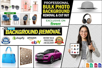 bulk photo background removal or cut out professionally