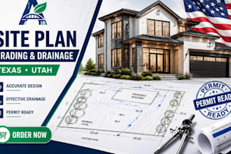 do civil engineering site plan and site grading drainage design texas utah