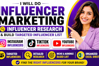 do influencer marketing and research instagram tiktok youtube influencers