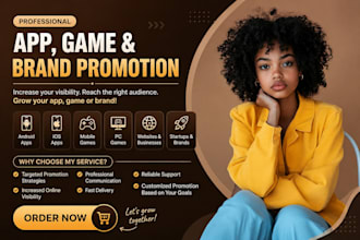 do mobile app promotion for android ios app, game marketing