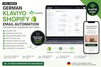 set up german klaviyo shopify email flows and automations