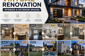 do realistic virtual renovation for interior and exterior spaces