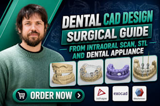 design dental cad surgical guide from intraoral scan, stl and dental appliance