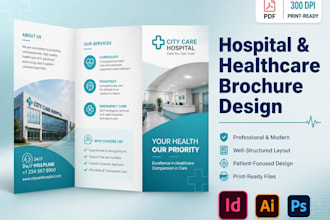 design a hospital brochure healthcare catalog or medical facility profile