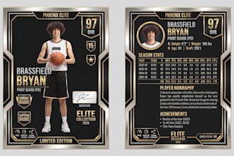 design custom sports trading card for baseball football basketball soccer player