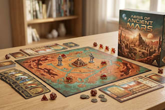 design a board game or card game with mechanics and rulebook