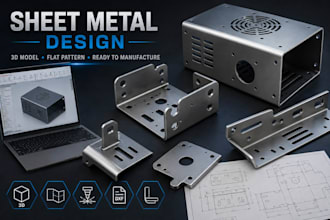 sheet metal 3d part design in solidworks cnc machining dwg 2d technical drawing