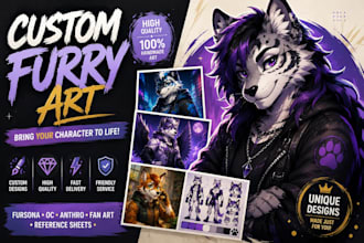 draw professional furry commissions and fursona art