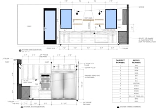 design custom kitchen cabinets with 3d model and shop drawings