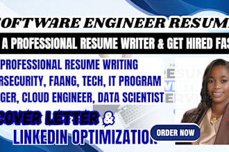 write ats tech writing resume, software engineer, IT and faang resume