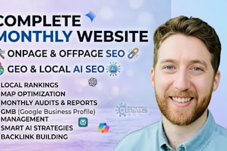 do complete monthly website onpage and offpage GEO, and local ai SEO