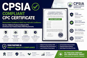 deliver CPC certificate as per cpsia standards for amazon and US product
