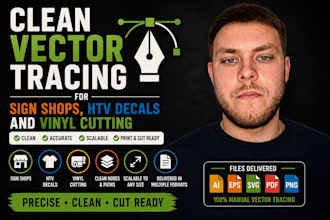 clean vector tracing for sign shops, htv, decals and vinyl cutting
