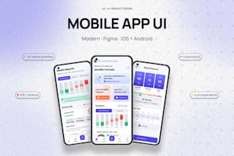 design a modern mobile app UI in figma for health, ai, or saas apps