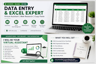 do accurate data entry, excel work, web research, and virtual assistant tasks
