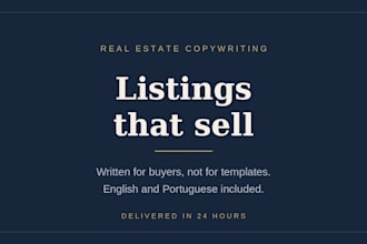 write real estate listings and property marketing copy