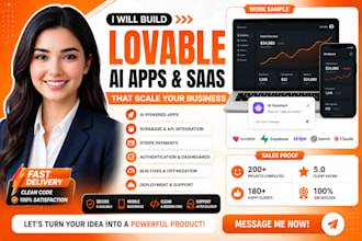 build lovable ai saas mvp web app landing page dashboard ai chatbot website
