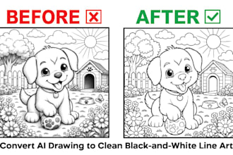 clean up ai coloring pages by removing grayscale and shading
