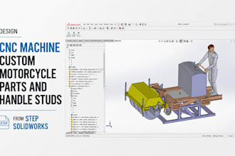 design cnc machine custom motorcycle parts and handle studs from step solidworks