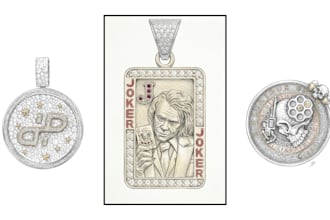 hand drawn custom hip hop rapper medallion iced pendant jewellery pencil sketch