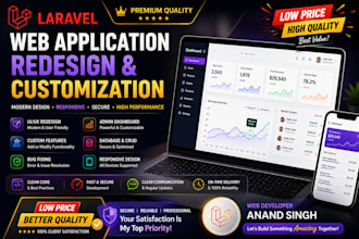 redesign and customize your laravel web application
