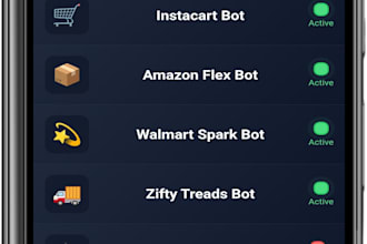 build full custom doordash bot, spark driver bot, instacart bot