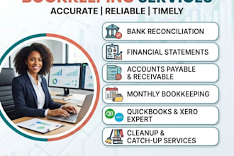 be your professional bookkeeper in quickbooks and xero