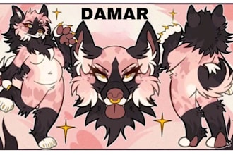 draw custom furry reference sheet anthro ref sheet furry ref sheet fursona sheet