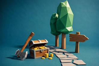 create low poly 3d assets for roblox and games