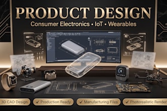 do 3d cad design and product design for power banks, wearables and drones