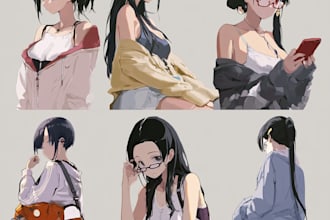 design cool anime streetwear characters for gaming and branding