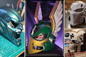design helmet mask print and paint wearable 3d cosplay armor props helmet 3d stl