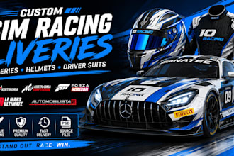 create premium racing liveries for assetto corsa, acc, forza