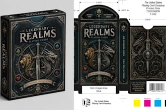 design card game box, playing card deck, tuck box and card packaging for print