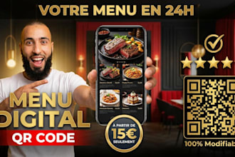 design digital qr menu for fruits de mer