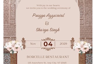 design a beautiful nikah booklet and invitation card