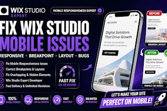 fix wix studio mobile responsiveness, breakpoint and layout errors fast
