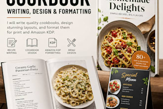 write quality cookbook recipe book, cookbook design, cookbook formatting