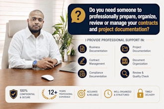 manage contracts, compliance and project documentation professionally