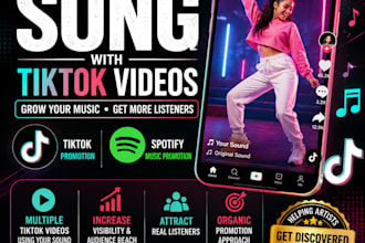 create 200 tiktok posts for your tiktok sound and spotify music promotion