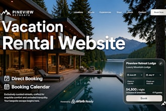 create a vacation rental website, airbnb website, vacation rental website design