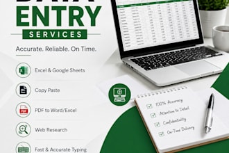 do accurate data entry, copy paste, excel, word