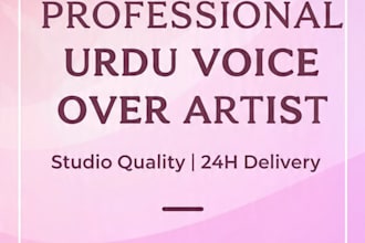do professional urdu female voice over for ads and youtube