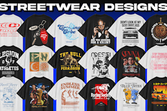 create a customized streetwear tshirt design