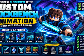 create custom blockbench animation for minecraft mobs, items and models