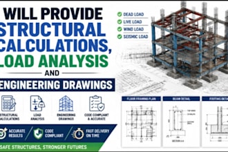 provide structural calculations, load analysis and engineering drawings