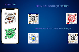 create dynamic custom logo qr code design in 1 hour