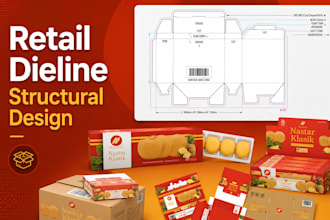 create retail ready packaging dielines and structural designs for product brands