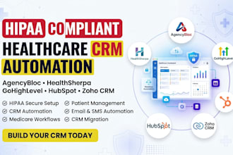 build hipaa compliant CRM with agencybloc healthsherpa gohighlevel hubspot zoho